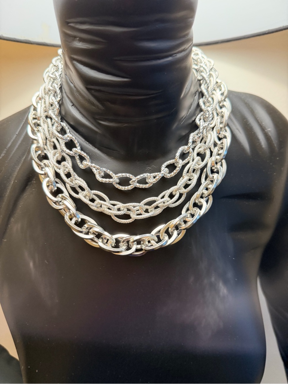 Layered Silver Chain Necklace - Women Jewelry